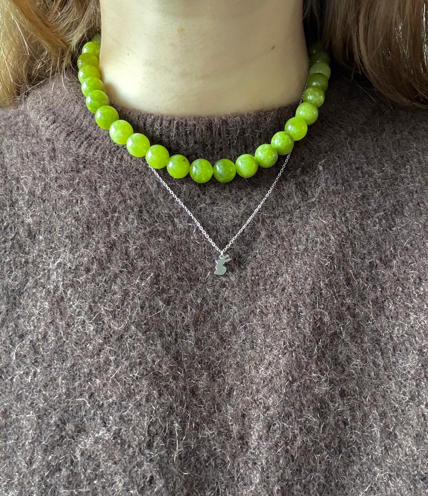 Zilveren ketting geometrische haasje